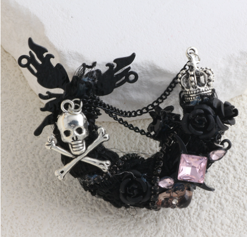 P.<AE00>暗黒の悪魔月形ビーズ_DIYペン用アクセサリー