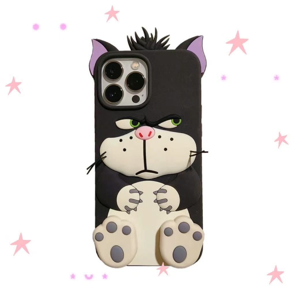 携帯ケース 可愛い クール ネコ 猫耳 スマホケース スタンド 耐衝撃 iPhone用 ケース ルシファー 3D立体 萌え萌え