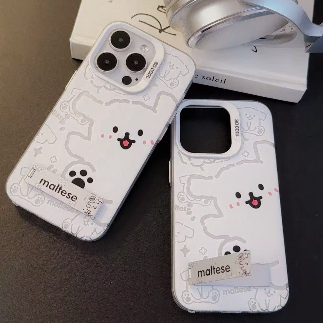 iPhone14対応 カバー iPhoneケース 漫画 韓国 面白 イヌシロ ワンちゃん 動物 スタンド おしゃれ おもしろ スマホケース 薄型ケース かっこいい アップル 携帯ケース