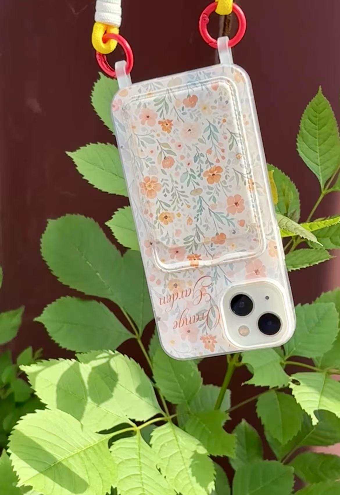 携帯ケース かわいい 花 ストラップ 耐衝撃 カード アイホンケース スマホン ガーデン おしゃれ 黄変対策 柔らかい