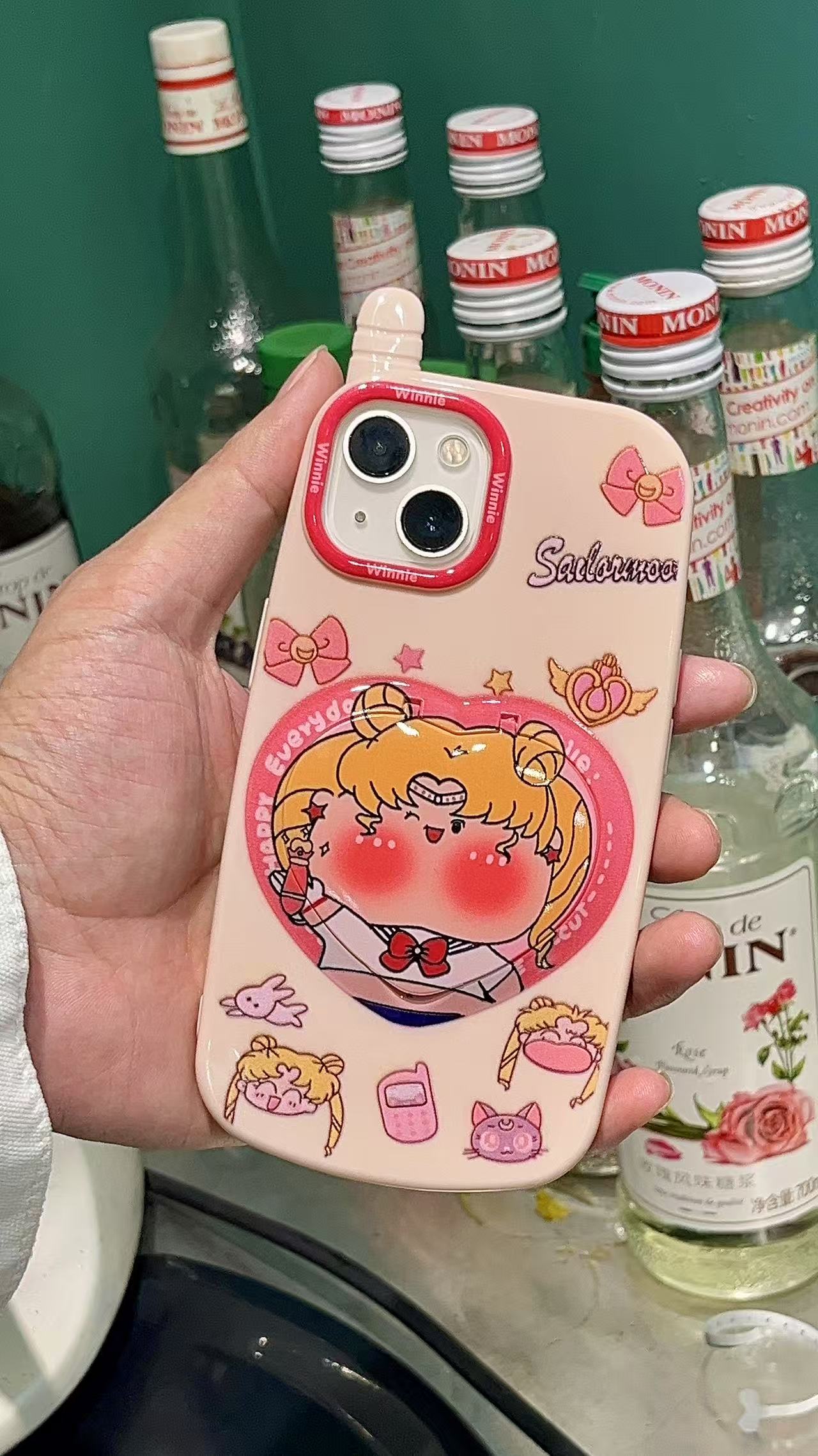 アイホンケース 携帯ケース かわいい 鏡付き スタンド 耐衝撃 フルカバー 魔法使い 柔らかい プレゼント ミラー付き