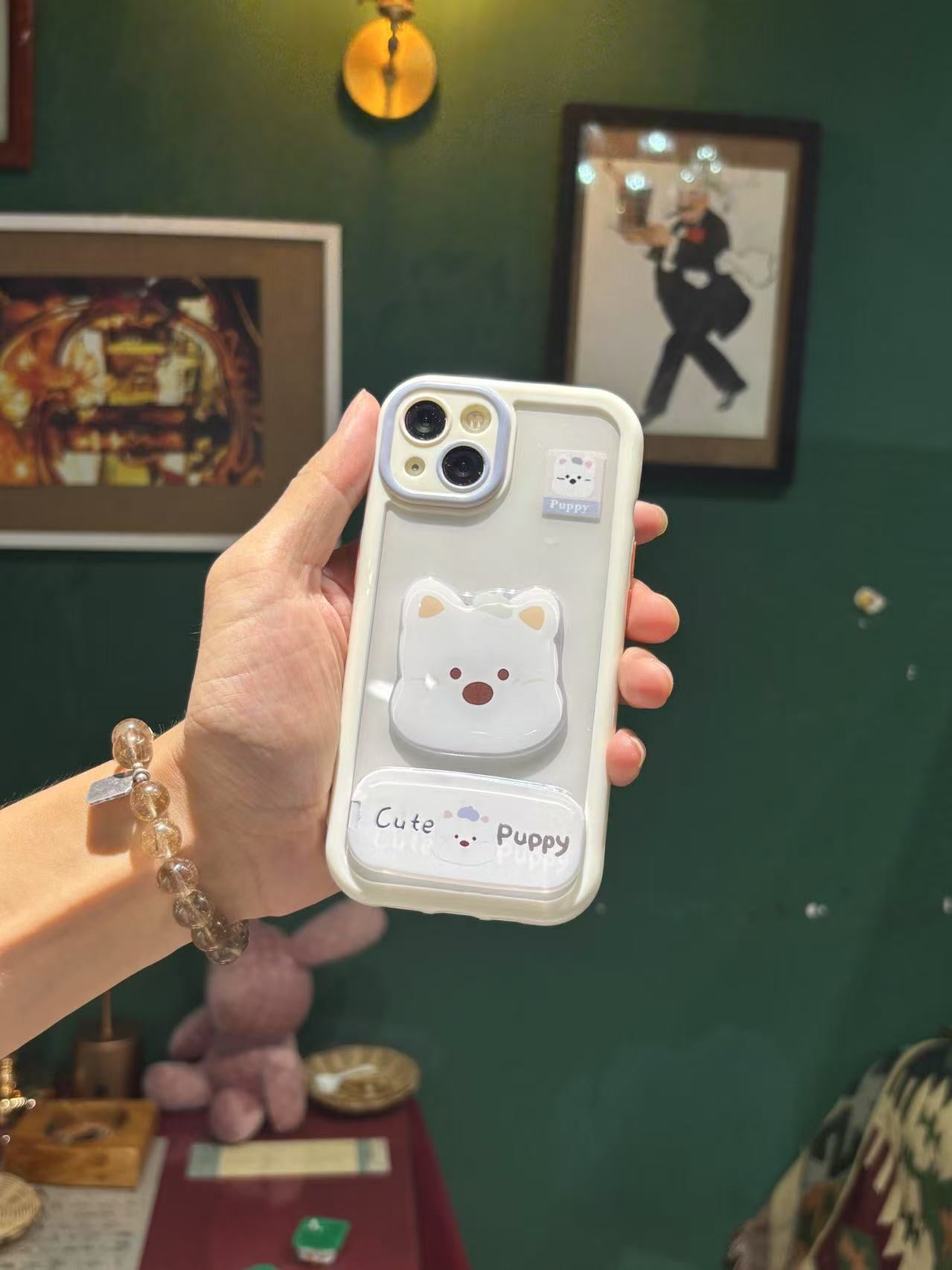 ケース For iPhone ドッグ 犬 子犬 漫画 動物柄 衝撃吸収 落下防止 アイフォン 專用スマホ ケース カバー 薄型 特製スマホケース レンズ保護 カガミスレ傷防止 女子力 ファッションクリエイティブかわいい スタンド 鏡