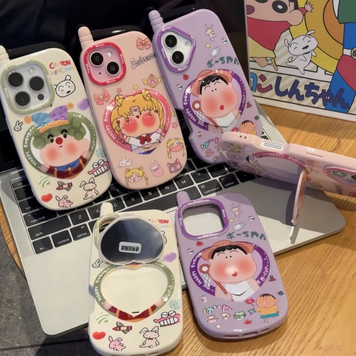 アイホンケース 携帯ケース かわいい 鏡付き スタンド 耐衝撃 フルカバー 魔法使い 柔らかい プレゼント ミラー付き