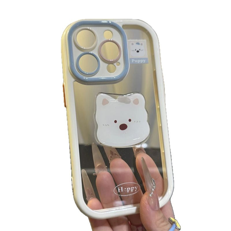 ケース For iPhone ドッグ 犬 子犬 漫画 動物柄 衝撃吸収 落下防止 アイフォン 專用スマホ ケース カバー 薄型 特製スマホケース レンズ保護 カガミスレ傷防止 女子力 ファッションクリエイティブかわいい スタンド 鏡