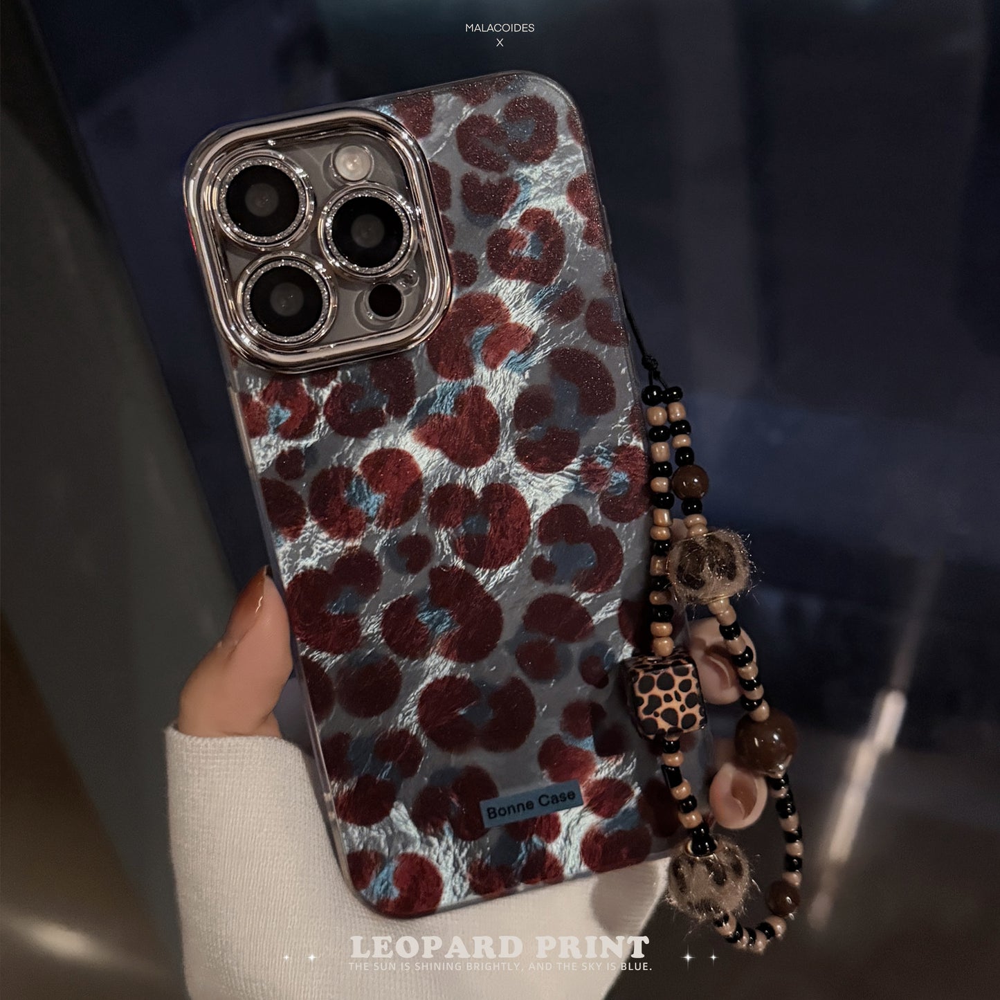 ケース携帯 iphoneケース ヒョウ柄 ブルーヒョウ柄 ストラップ レンズ保護 衝撃対応 レンズダイヤモンド ぴかぴか おしゃれスマホケース