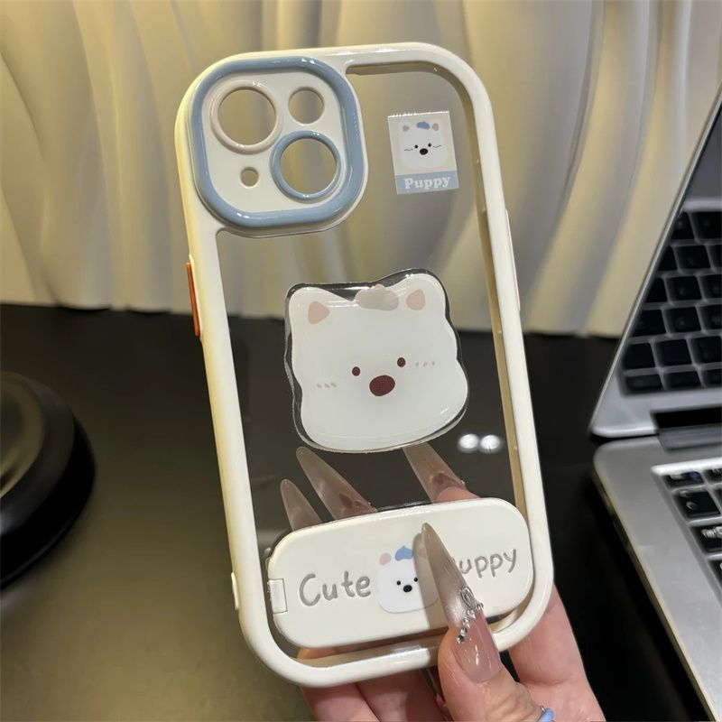 ケース For iPhone ドッグ 犬 子犬 漫画 動物柄 衝撃吸収 落下防止 アイフォン 專用スマホ ケース カバー 薄型 特製スマホケース レンズ保護 カガミスレ傷防止 女子力 ファッションクリエイティブかわいい スタンド 鏡