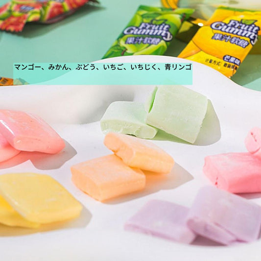 果汁软糖（もちもち、柔らかい、噛むとジューシーな味わいが広がる）
