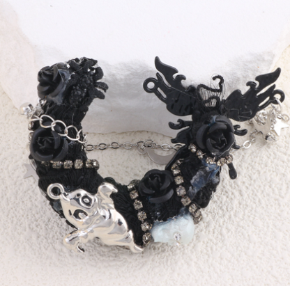 P.<AE00>暗黒の悪魔月形ビーズ＿DIYペン用アクセサリー
