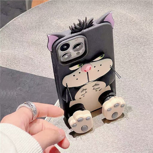 携帯ケース 可愛い クール ネコ 猫耳 スマホケース スタンド 耐衝撃 iPhone用 ケース ルシファー 3D立体 萌え萌え