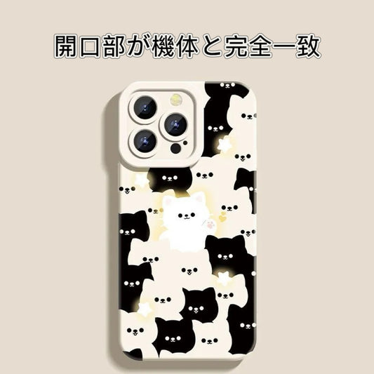 iPhone ケース 耐衝撃 猫ネコ 滑り止め レンズ保護 アイフォン猫 ケース シリコンケース レンズ保護 光る猫 可愛い猫ネコ