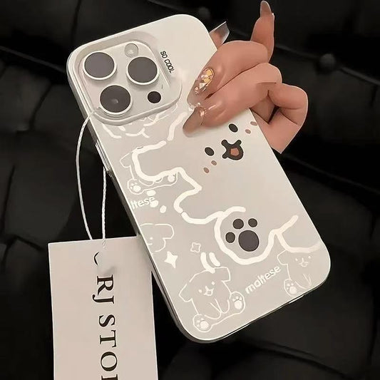 iPhone14対応 カバー iPhoneケース 漫画 韓国 面白 イヌシロ　ワンちゃん 動物 スタンド おしゃれ おもしろ スマホケース 薄型ケース  かっこいい アップル 携帯ケース
