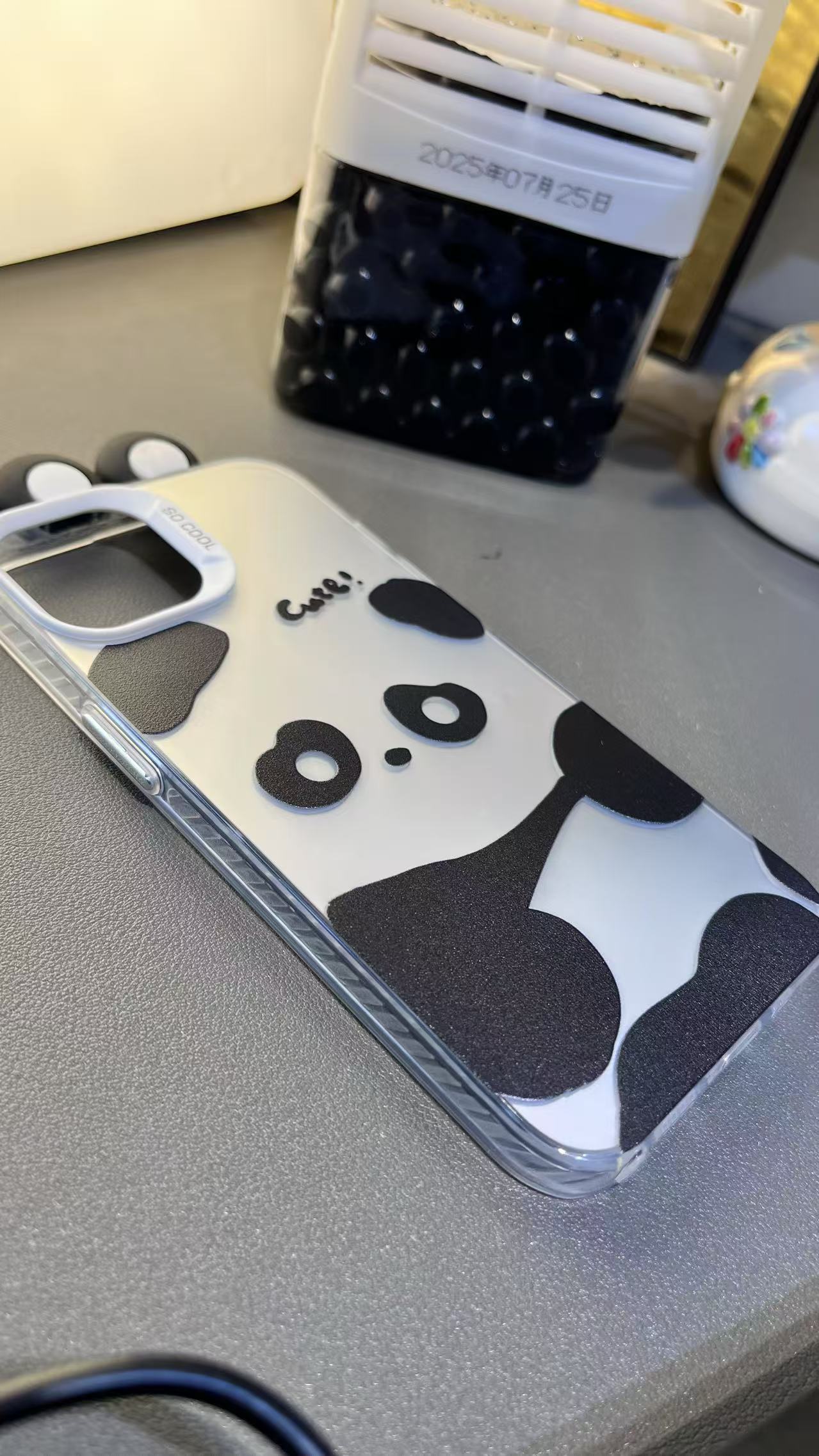 携帯ケース アイホンケース パンダ 耳 シルバー  キュート 可愛い TPU 精密開口 ストラップ対応 ケースFOR IPHONE 軽量ケース