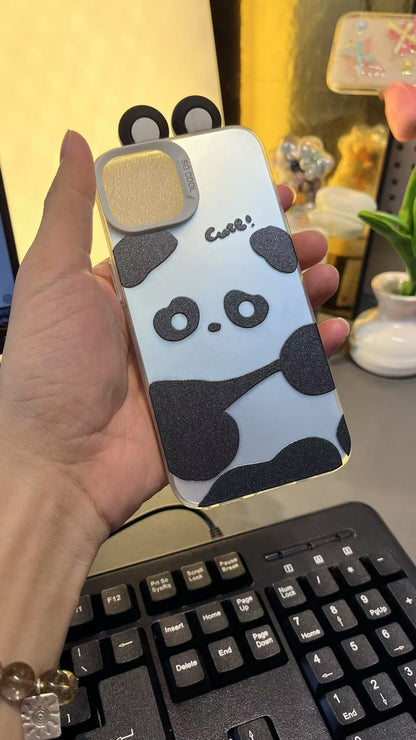 携帯ケース アイホンケース パンダ 耳 シルバー  キュート 可愛い TPU 精密開口 ストラップ対応 ケースFOR IPHONE 軽量ケース
