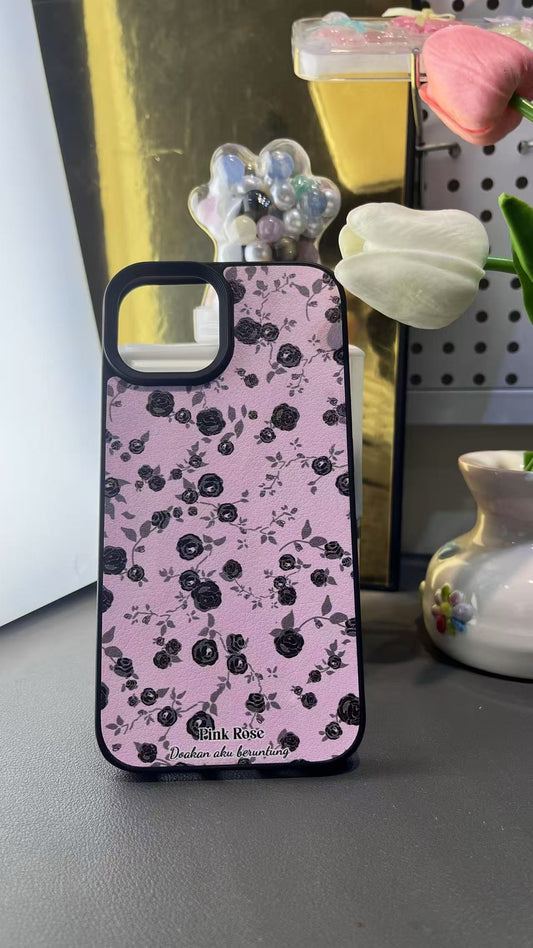 携帯ケース スマホ アイホン ケースFOR IPHONE ピンク 黒いバラ 精孔 立体ボタン カメラ保護 ストラップ対応 おしゃれ レディース