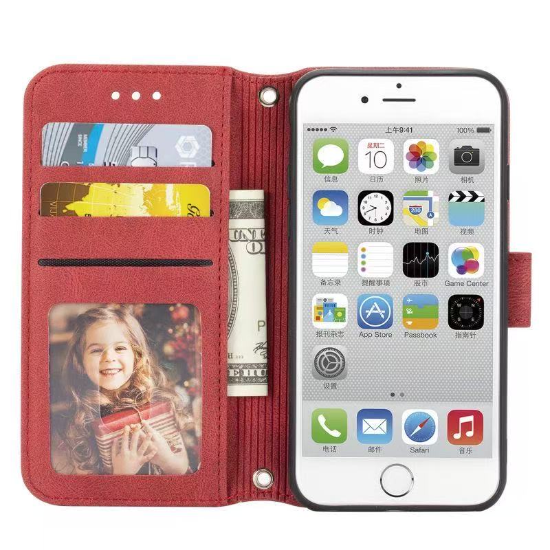 【1】携帯ケース おしゃれ 手帳型 革感 マグネット 鮮やか アイホン IPHONE対応 カード収納 便利 レディース ストラップ対応
