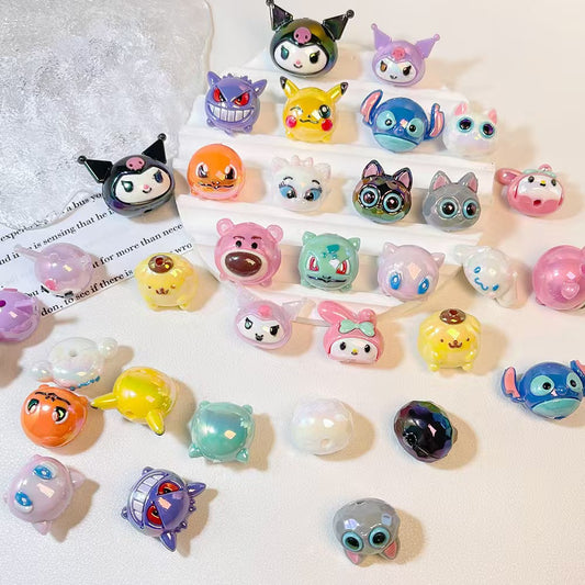 C.<BA00>サンリオ かわいいシリコンデジモンビーズ _DIYアクセサリーパーツ（キーホルダー＆スマホストラップ用）