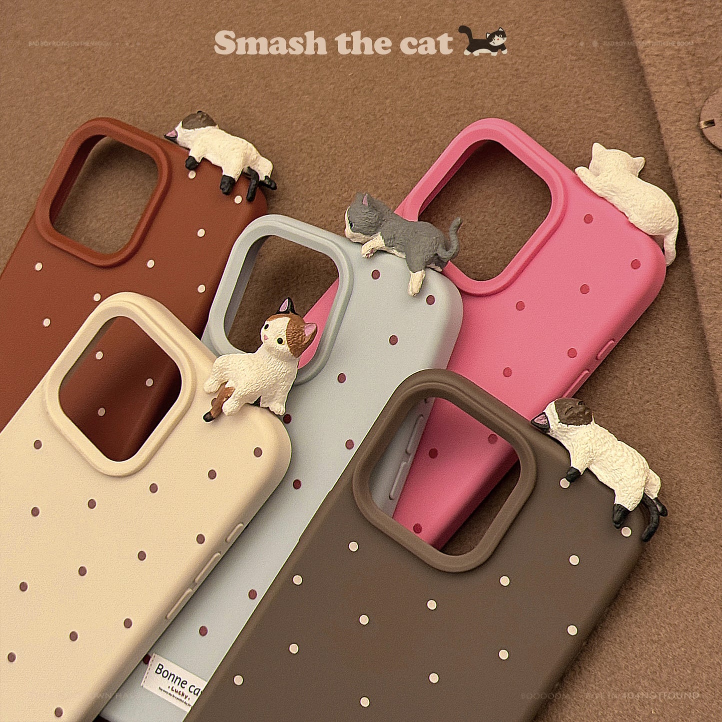 可愛い携帯ケース アイホン対応 多彩 スマホケース 柔らかい 点々 猫猫 ネコ iphone 立体ネコ 彩色絵 みずたま おしゃれ