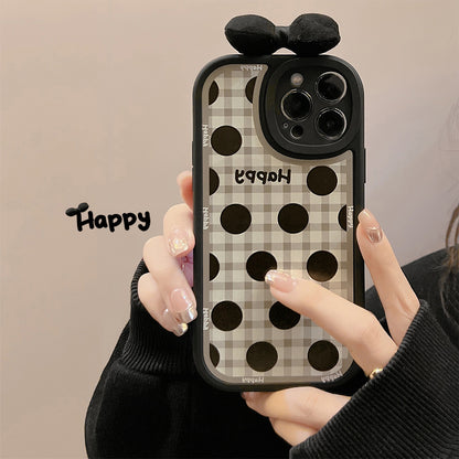 リボン 可愛い 立体感リボン柄 携帯ケース スマホケース アイフォン用ケース 花 動物 レディース ウサギ コブタ クマ