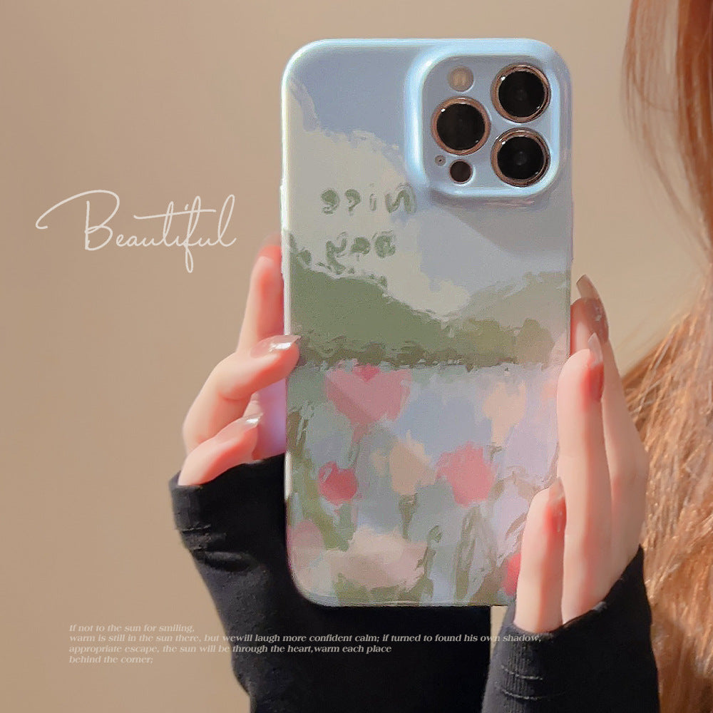 ケース for IPHONE 携帯ケース スマホケース 水墨画 衝撃対応 精密開口 レディース フルカバー